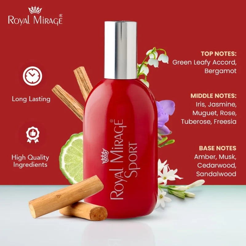 Royal Mirage Sport Eau De Cologne 120ml | Long-Lasting Refreshing Unisex Perfume - NextGenzVolt