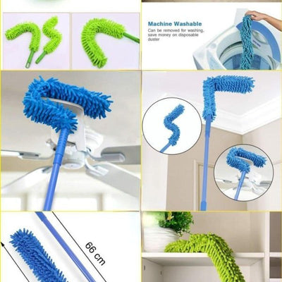 Flexible Micro-Fiber Duster With Telescopic Stainless Steel Handle | Fan & Home Cleaning | Random Colors - NextGenzVolt