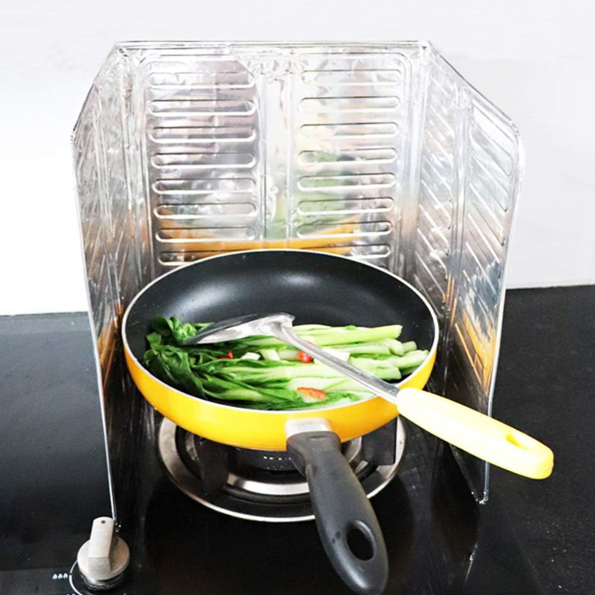 3-Sided Oil Proof Aluminum Foil Splatter Guard | Foldable Heat Insulation for Kitchen Stove | Silver - NextGenzVolt