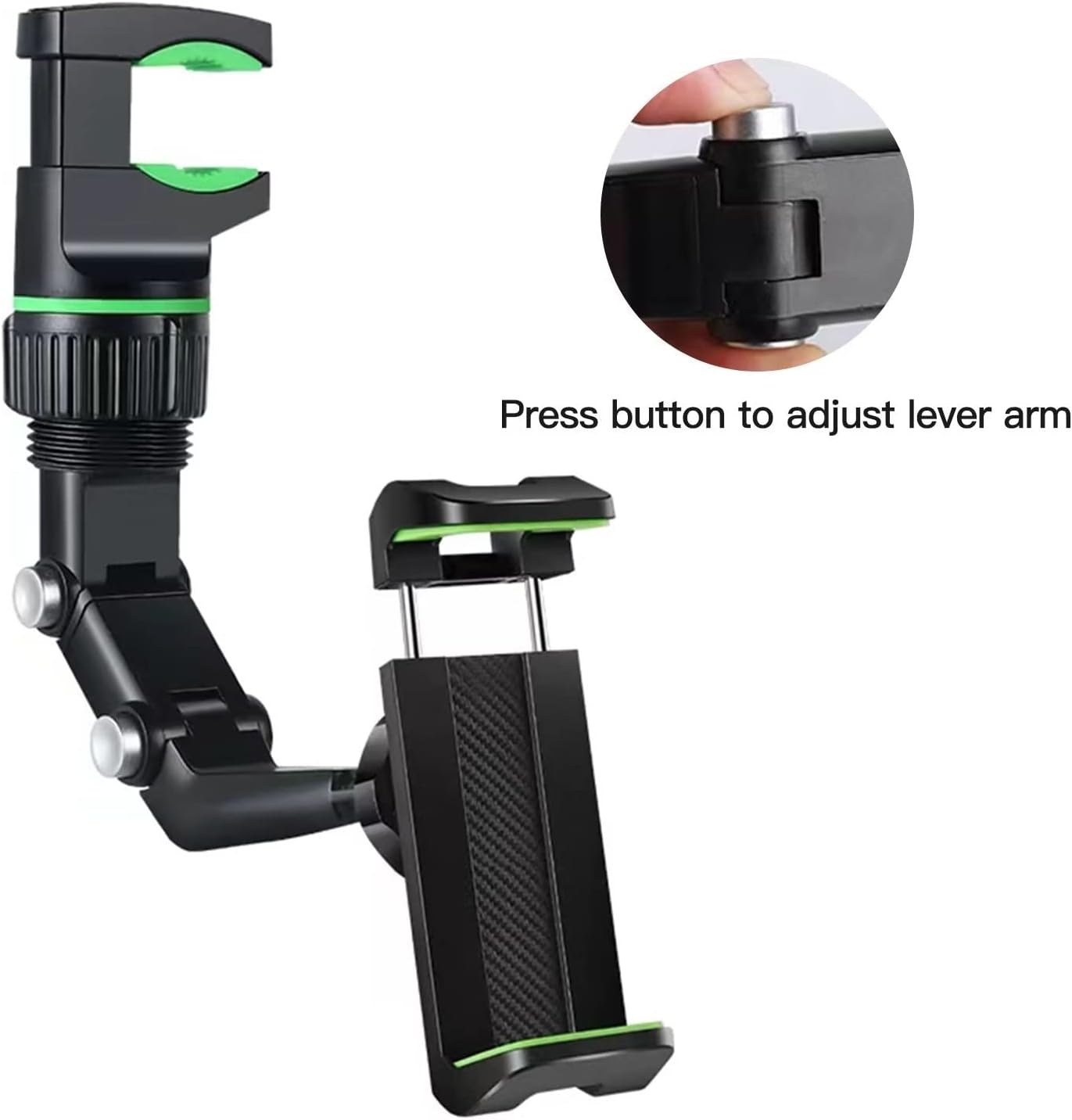 Universal Car Rearview Mirror Phone Holder | Hands-Free Adjustable Mount for Smartphones & GPS - NextGenzVolt