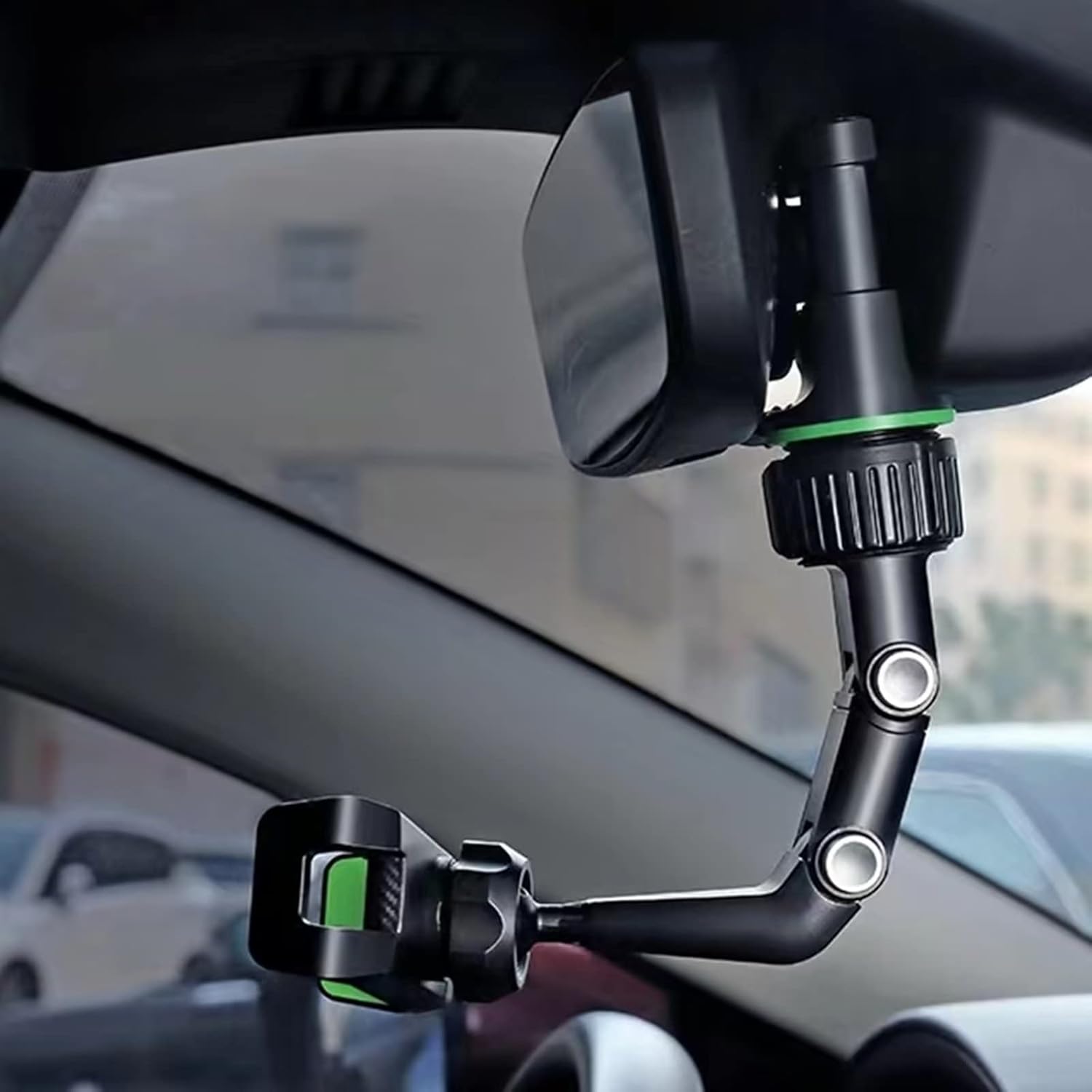 Universal Car Rearview Mirror Phone Holder | Hands-Free Adjustable Mount for Smartphones & GPS - NextGenzVolt