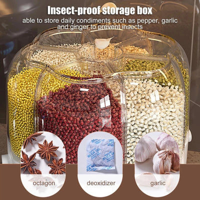 Food Storage Container Rotatable Rice Barrels