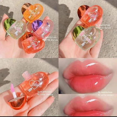 Heart Shaped Glossy Lip Gloss Plumping Non-Sticky
