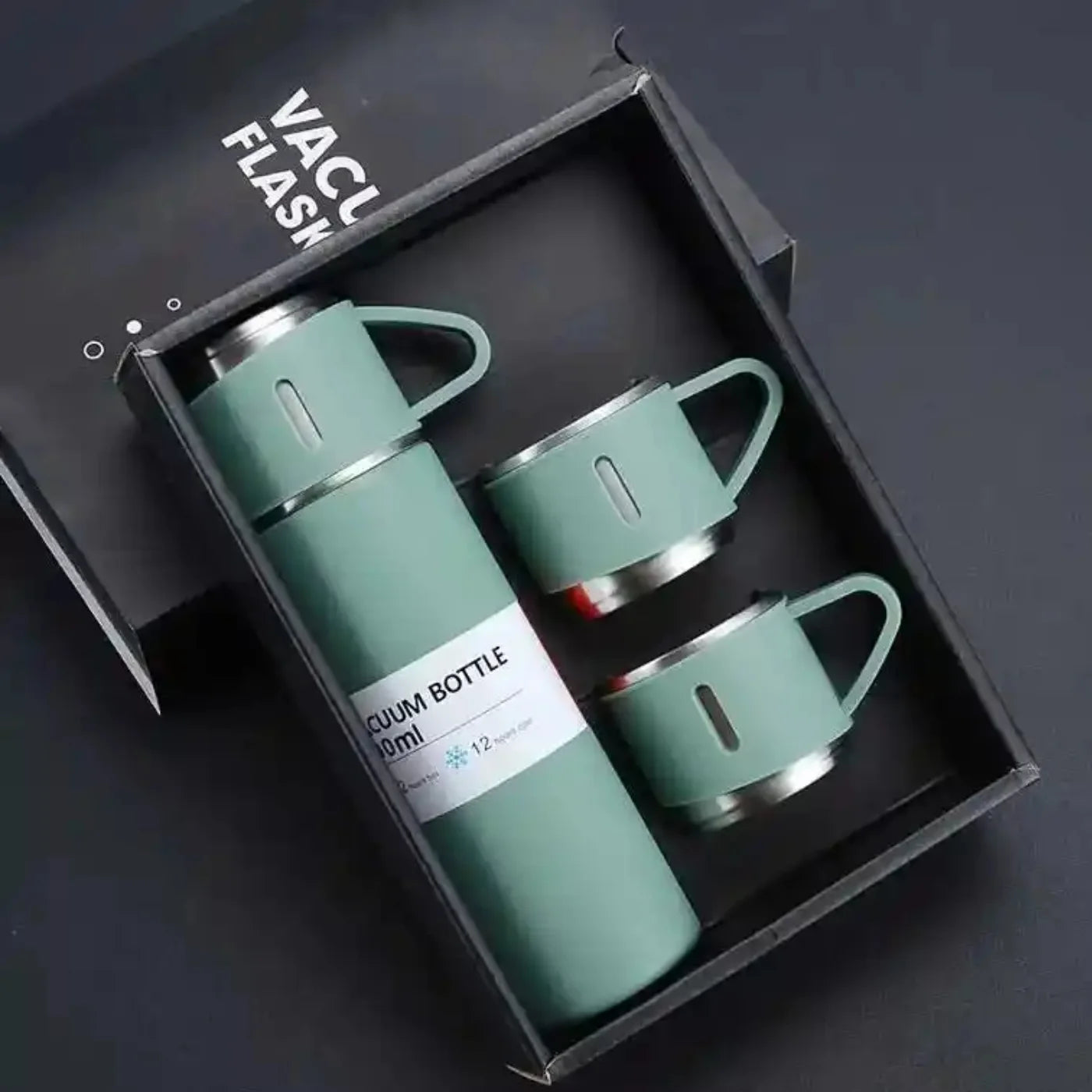3 Cup 500ML Double-Layer Stainless Steel Vacuum Flask Set | Hot & Cold | Travel Thermos - NextGenzVolt