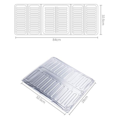 3-Sided Oil Proof Aluminum Foil Splatter Guard | Foldable Heat Insulation for Kitchen Stove | Silver - NextGenzVolt