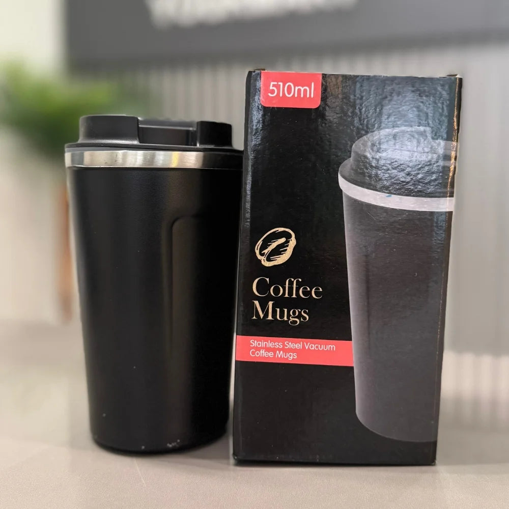 Black 510ML Stainless Steel Vacuum Insulated Thermos Flask Travel Mug with Temperature Display - NextGenzVolt