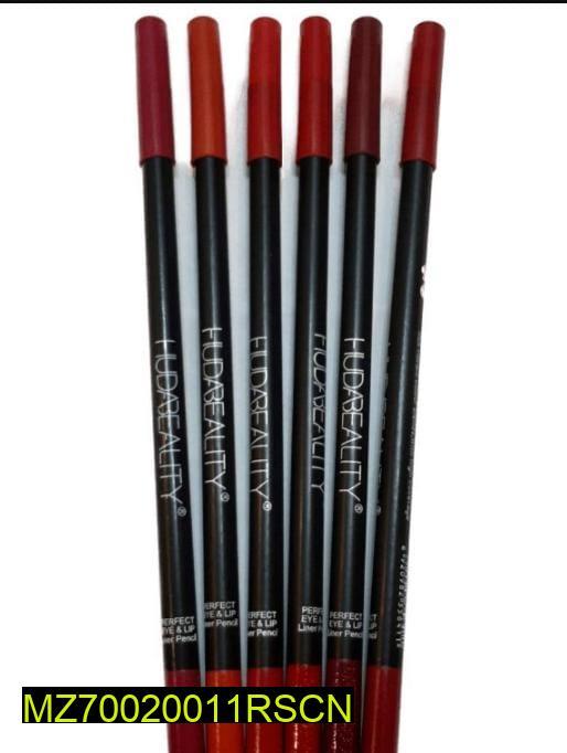 High Pigment Lip Pencils 6 Shades Black Red Pakistan