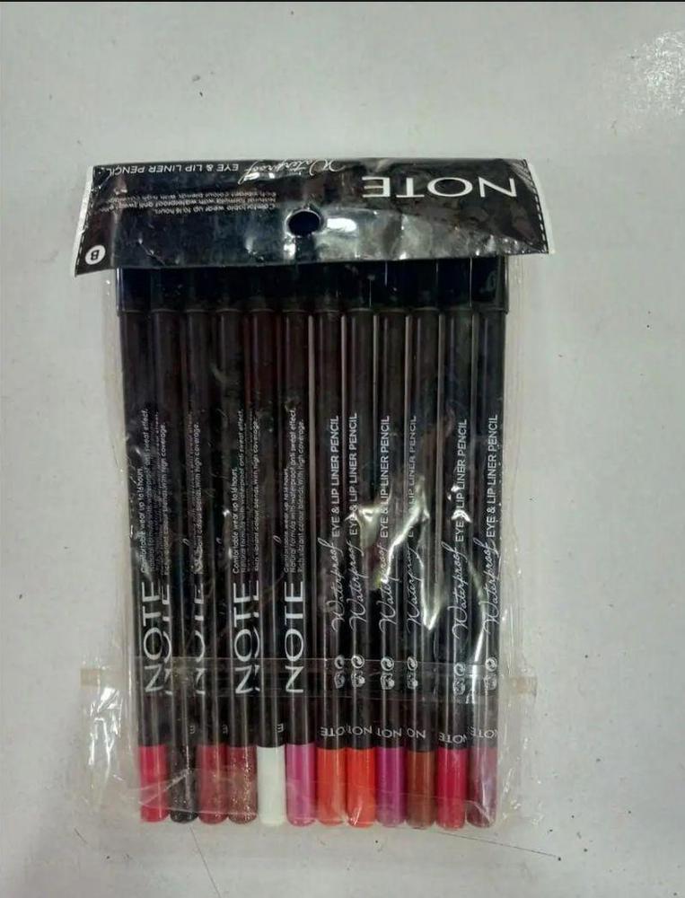 Waterproof Eye & Lip Liner Pencil Set of 12