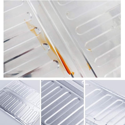 3-Sided Oil Proof Aluminum Foil Splatter Guard | Foldable Heat Insulation for Kitchen Stove | Silver - NextGenzVolt