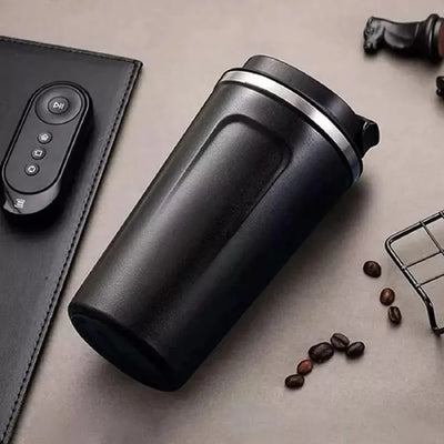 Black 510ML Stainless Steel Vacuum Insulated Thermos Flask Travel Mug with Temperature Display - NextGenzVolt