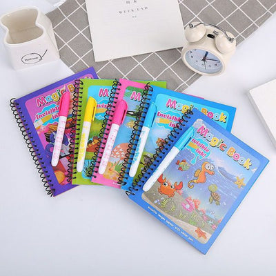 Magic Coloring Book with Water Pen | Reusable & Mess-Free Fun for Kids | Dinosaur & Cartoon Designs - NextGenzVolt