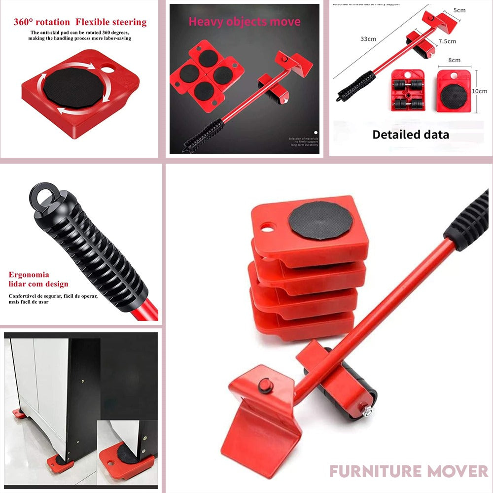 5-in-1 Heavy Furniture Mover Tool Set with Lifter & 360° Rollers - NextGenzVolt