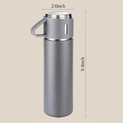 3 Cup 500ML Double-Layer Stainless Steel Vacuum Flask Set | Hot & Cold | Travel Thermos - NextGenzVolt