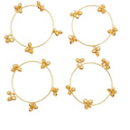 Brass Gold Kashmiri Ghunghroo Bangles Set of 4 Pcs | Traditional Oxidized Indian Festival & Mehndi Jewelry