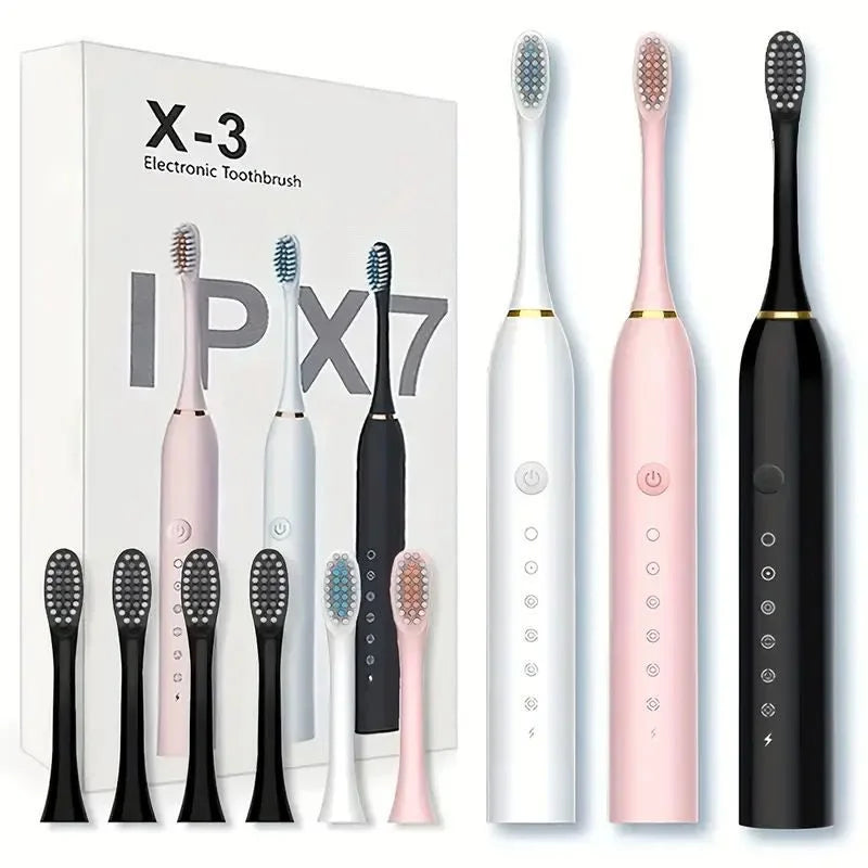 X3 Sonic Electric Toothbrush Rechargeable | USB Fast Charging Toothbrush with 3 Modes Deep Cleaning Whitening & Gum Care