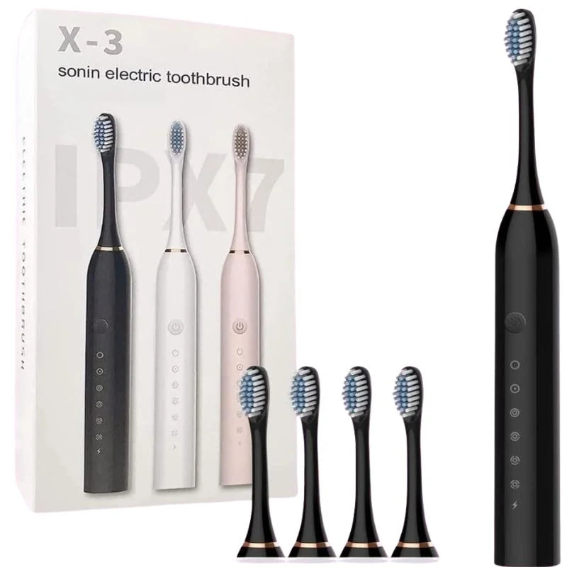 X3 Sonic Electric Toothbrush Rechargeable | USB Fast Charging Toothbrush with 3 Modes Deep Cleaning Whitening & Gum Care