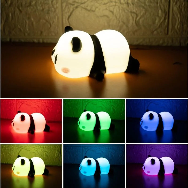 Cute Panda Soft Silicone LED Animal Bedside Lamp | Tap Control & USB Rechargeable | Panda Night Light for Kids - NextGenzVolt