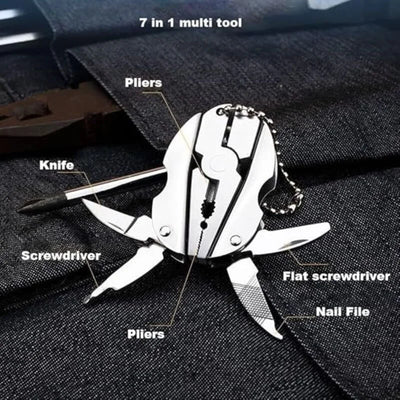 Stainless Steel Outdoor Portable Multitool Plier Knife | Mini Keychain Multi Tool with Screwdriver & Pouch | Camping, Hiking & Everyday Use - NextGenzVolt