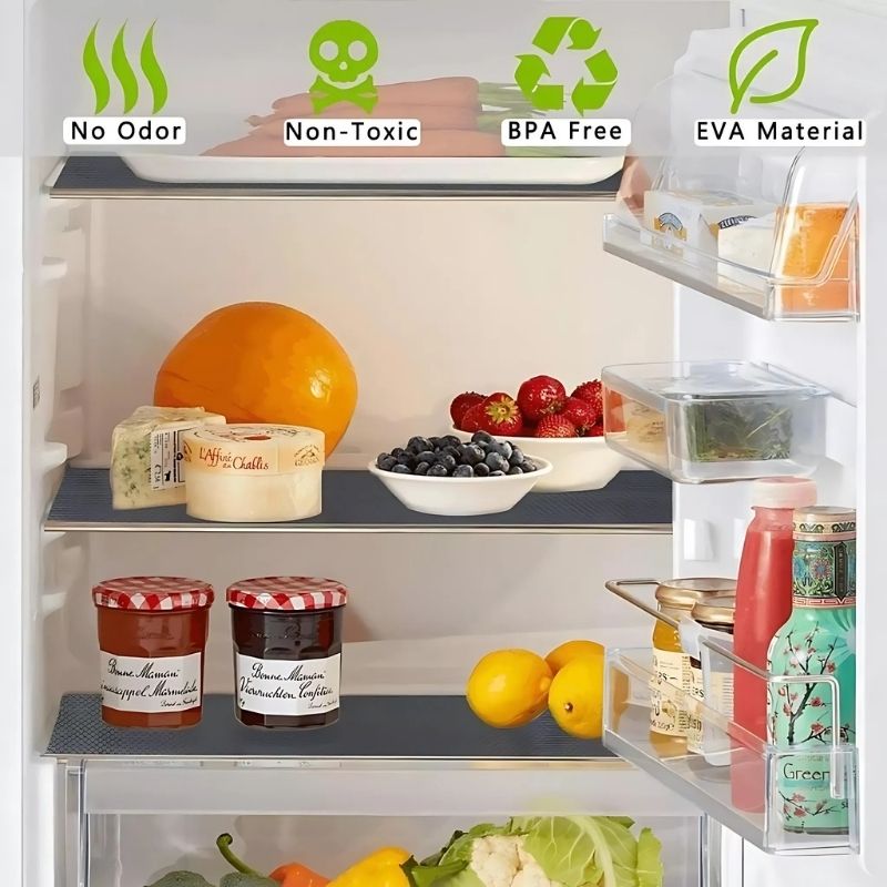 Anti-Slip Fridge & Shelf Mat | Waterproof Washable Liner for Kitchen Drawers Cabinets | Dark Grey - NextGenzVolt