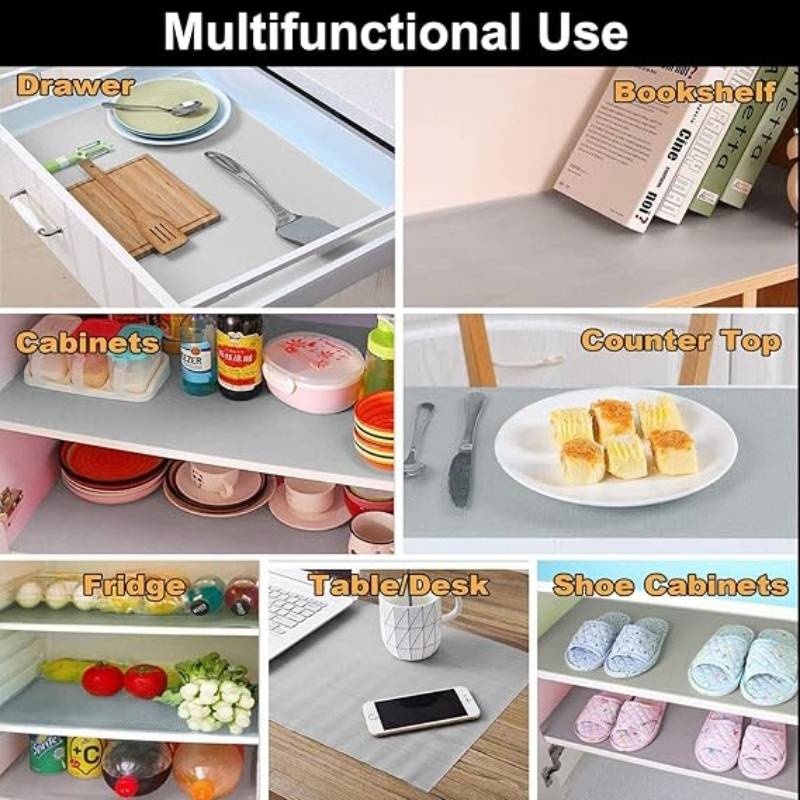 Anti-Slip Fridge & Shelf Mat | Waterproof Washable Liner for Kitchen Drawers Cabinets | Light Grey - NextGenzVolt