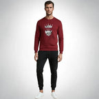 KING Printed Maroon Tracksuit Sweatshirt & Trouser | Warm & Comfortable Winter Wear | Large