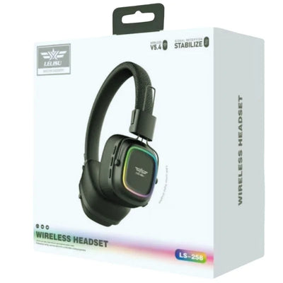 Lelisu LS-258 Wireless Stereo Headphones | Bluetooth 5.4 Over-Ear Headset with Type-C Charging & LED Lights - NextGenzVolt