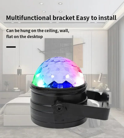 LED Disco Party Lights Crystal Magic Ball 3W RGB | Colorful Projection Lamp for Parties & Events - NextGenzVolt