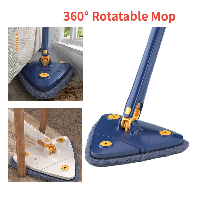 360° Twist Rotatable Triangle Mop with Long Handle Auto Squeeze Design for Floor, Wall, and Ceiling Cleaning - NextGenzVolt