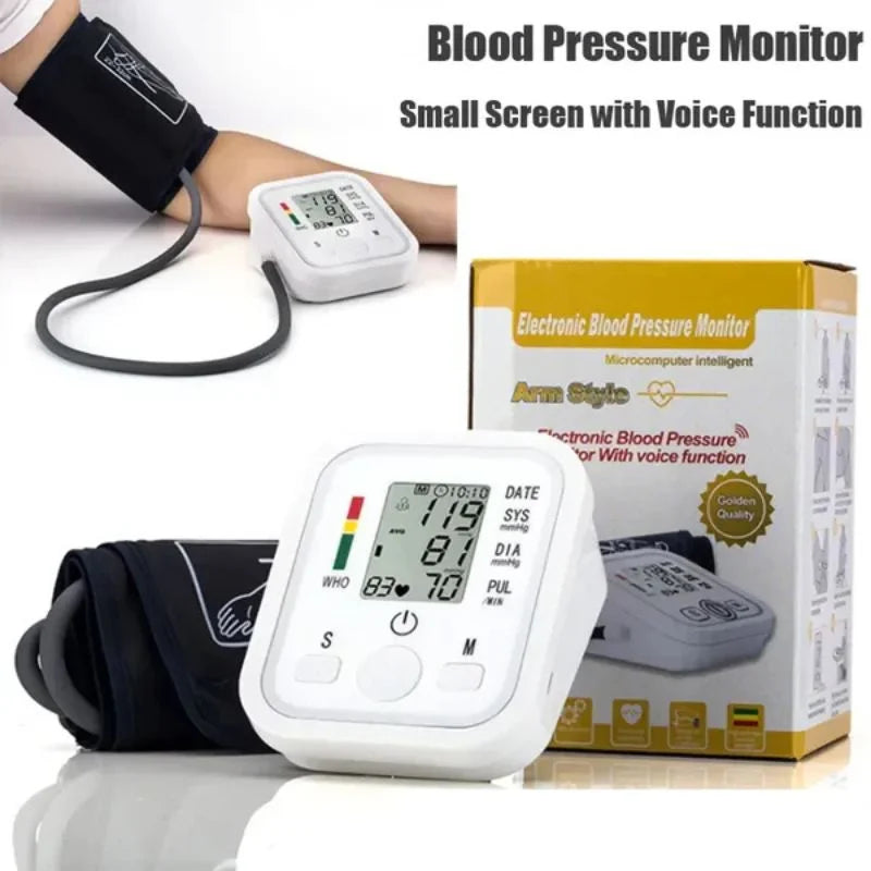 Digital Blood Pressure Monitor | Upper Arm Automatic BP Machine with Large LCD Display, Memory Storage & Voice Function for Home Monitoring - NextGenzVolt