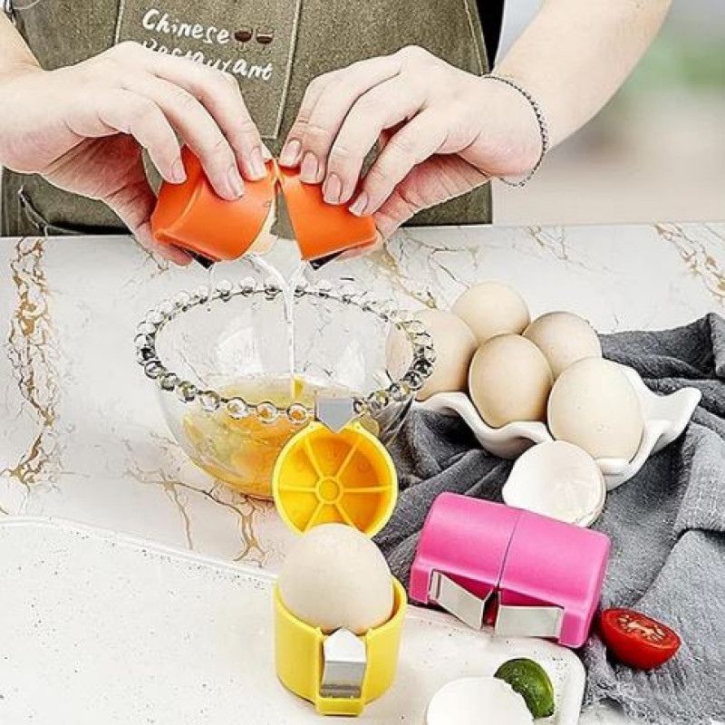 Efficient Egg Opener & Egg Shell Cracker Tool | Stainless Steel Egg Shell Opener Kitchen Gadget for Raw & Boiled Eggs | Random color - NextGenzVolt