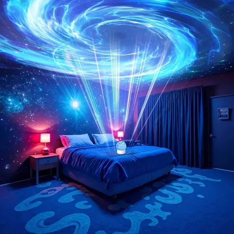 2-in-1 Ocean Wave Projector Light & Northern Aurora Lamp