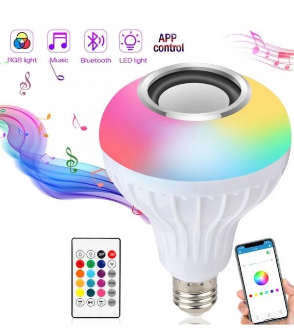 2-in-1 Smart LED Bulb with Bluetooth Speaker | RGB Color Light + Remote Control - NextGenzVolt