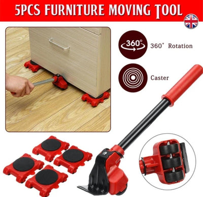 5-in-1 Heavy Furniture Mover Tool Set with Lifter & 360° Rollers - NextGenzVolt