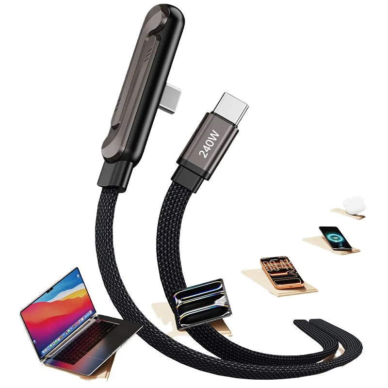 USB-C Fast Charging Cable with Foldable Phone Stand