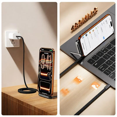 USB-C Fast Charging Cable with Foldable Phone Stand