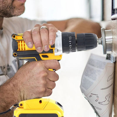 Cordless Drill Machine Kit with 2 Batteries & 26 Accessories
