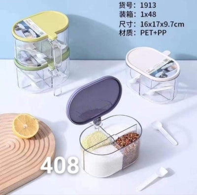 4 Compartments Spice Box | Masala Storage Box | Plastic Kitchen Organizer | Leak-Proof & Reusable - NextGenzVolt