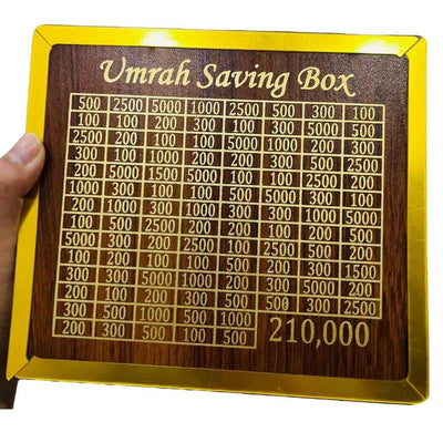 Umrah Saving Box – Premium Wooden | Save PKR 210,000 in 280 Days - NextGenzVolt