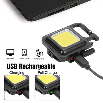 Portable Keychain Light | 500 Lumens Mini COB LED Flashlight with Foldable Handle & USB Rechargeable - NextGenzVolt