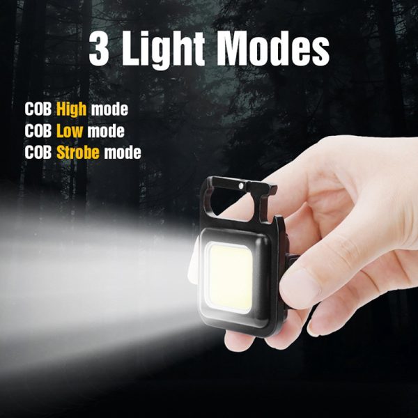 Portable Keychain Light | 500 Lumens Mini COB LED Flashlight with Foldable Handle & USB Rechargeable - NextGenzVolt