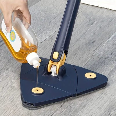 360° Twist Rotatable Triangle Mop with Long Handle Auto Squeeze Design for Floor, Wall, and Ceiling Cleaning - NextGenzVolt