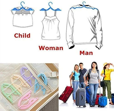Folding Clothes Hangers with Slots – Pack of 10 Durable ( Random Colour ) - NextGenzVolt