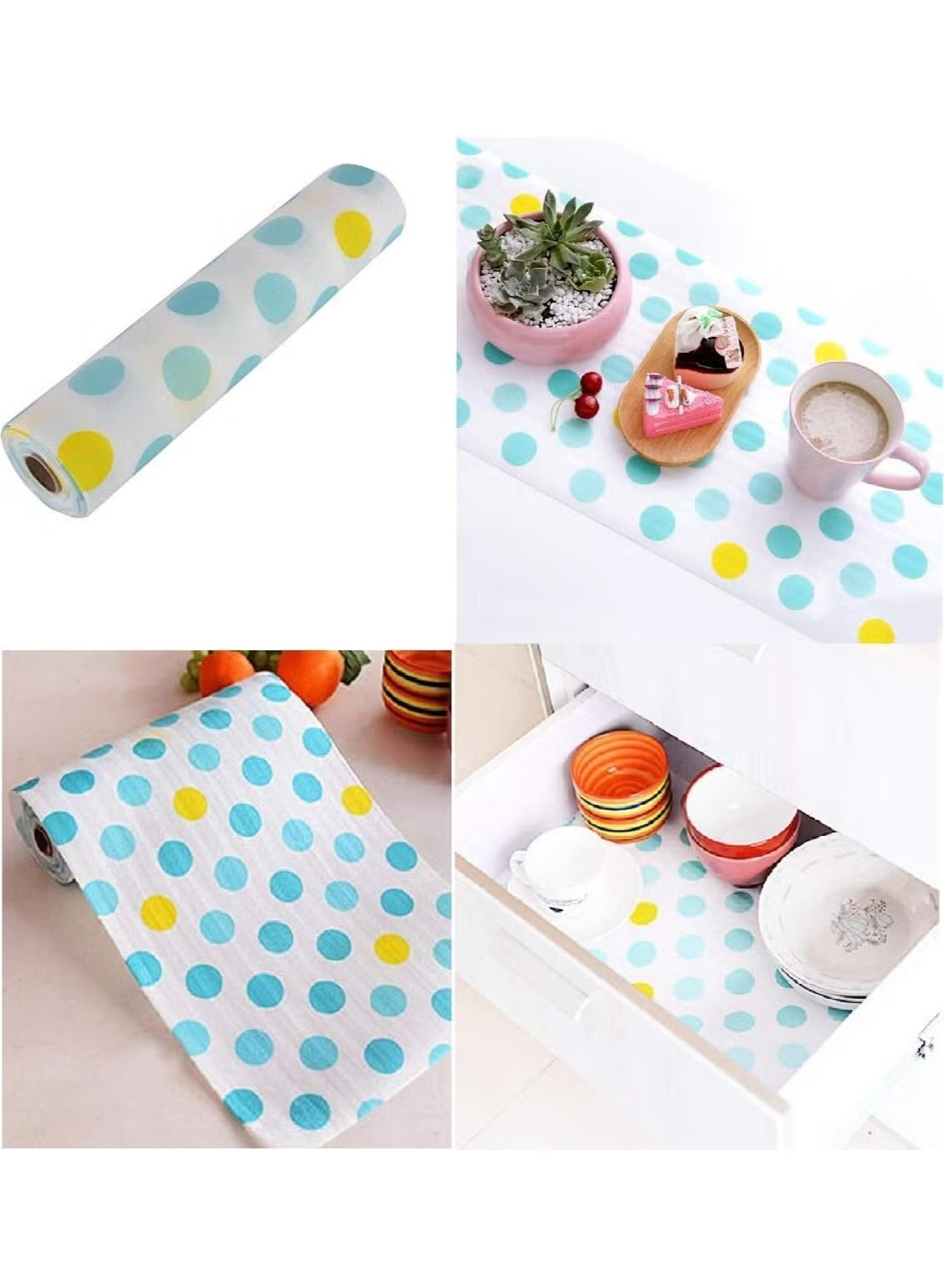 Kitchen Polka Foamic Sheet – Waterproof & Oil Resistant Decorative Cover for Walls and Counters.45x150cm. (Pack 2) - NextGenzVolt