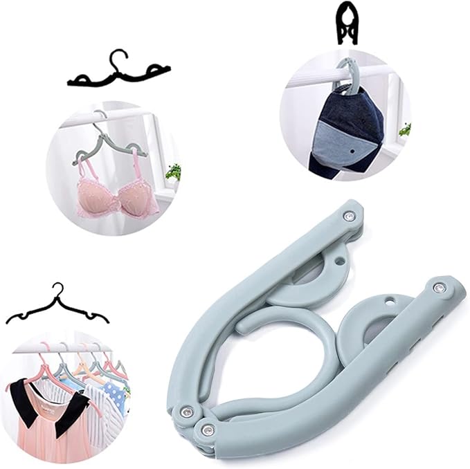 Folding Clothes Hangers with Slots – Pack of 10 Durable ( Random Colour ) - NextGenzVolt