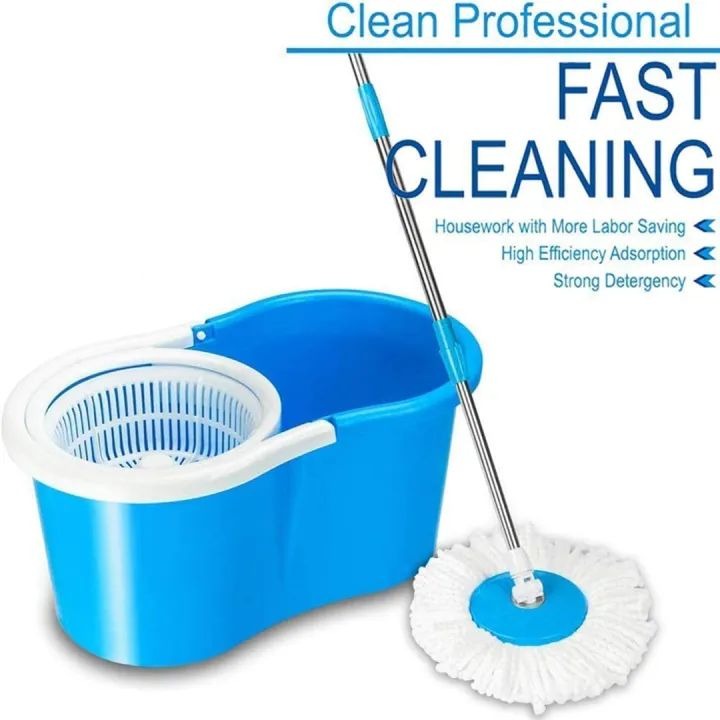 360° Rotating Spin Mop with Bucket - 2 Microfiber Cloth Refill Included - NextGenzVolt