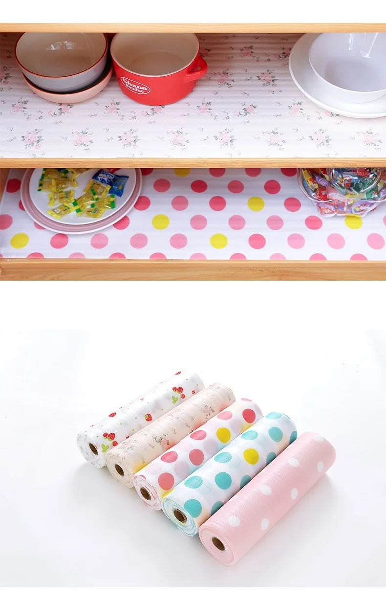 Kitchen Polka Foamic Sheet – Waterproof & Oil Resistant Decorative Cover for Walls and Counters.45x150cm. (Pack 2)