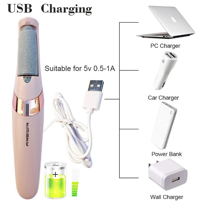 Rechargeable Pedi Foot Filer Effective Callus Remover For Soft Smooth Feet