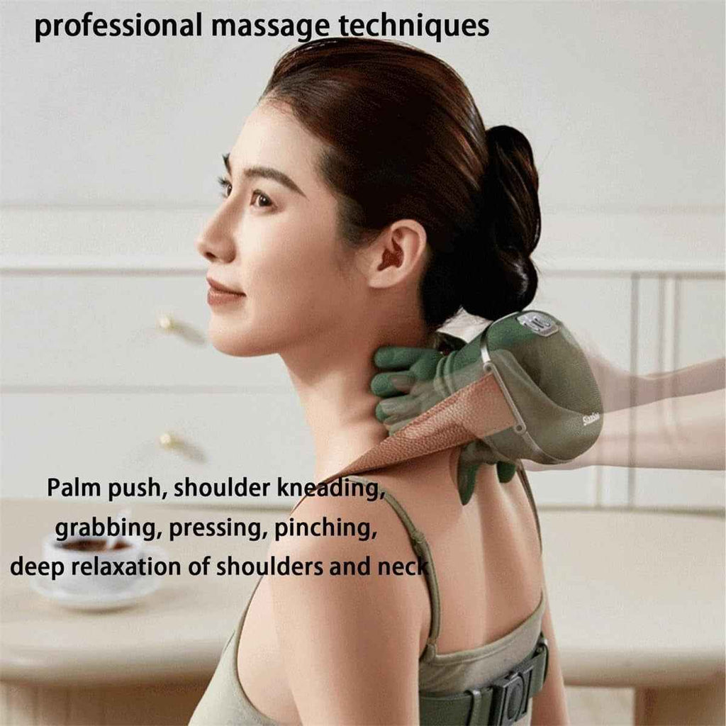 Pressure Neck Massager – Electric Deep Kneading Heated Back & Shoulder Massager | Pain Relief - NextGenzVolt