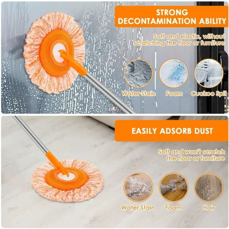 Sunflower Shape Cleaning Mop 360° Rotating Extendable Microfiber