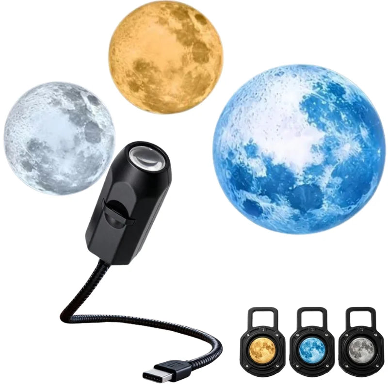 USB Moon & Earth Projection Atmosphere Light | 3 Interchangeable Lenses - NextGenzVolt